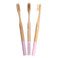 Натуральная бамбуковая зубная щетка Biox Pink