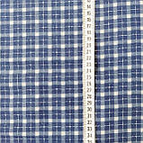 Фланель бавовна в клітку синю, ширина 150 см, фото 3