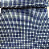 Фланель бавовна в клітку синю, ширина 150 см, фото 2