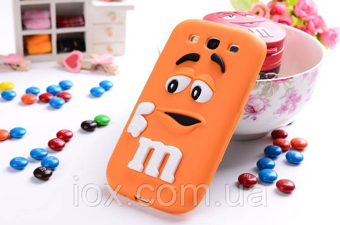 Силіконовий помаранчевий чохол M&m's на Samsung s3 і s3 duos