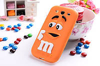 Силиконовый оранжевый чехол M&M's на Samsung s3 и s3 duos