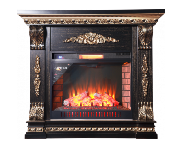 Пристінний камін Fireplace Сандро Венге + Патина з ефектом живого полум'я зі звуком і обігрівом