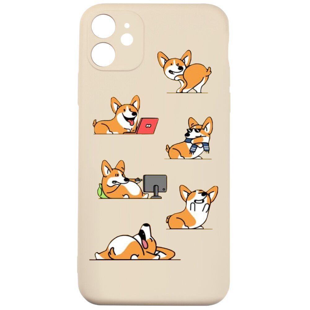 Apple iPhone 11 Pro Max Чохол-накладка MiaMI Cartoon Corgi #5 Pink Sand