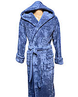 Мужской банный махровый теплый зимний халат домашний турция, размер XL, 2XL, 3XL, Massimo Monelli 3XL, Джинс