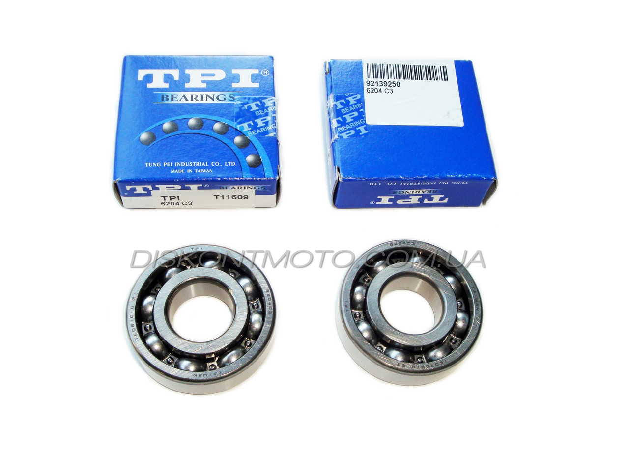 Подшипники коленвала Yamaha JOG 50 3KJ/5BM/4JP/2JA 6204 C3 Artistic ,AXIS ,APRIO 20x47x14 "TPI" (Тайвань)
