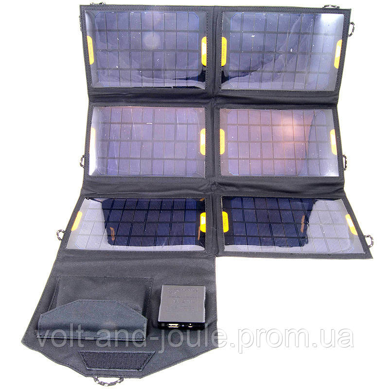 Сонячне зарядний пристрій Atmosfera PETC-S21T, 21Вт, чорне
