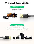 Кабель UGREEN Mini USB 1м, A-Male - Mini-B Зарядний кабель USB 2.0, сумісний з GoPro Hero 3+ PS3 GPS, фото 3