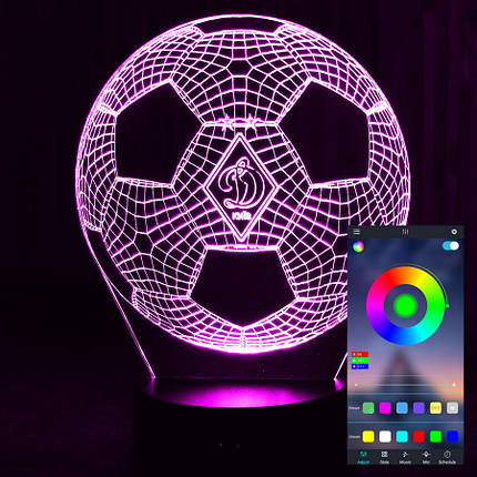 Акриловий світильник-нічник керування з телефона М'яч ФК Динамо tty-n000404, фото 1