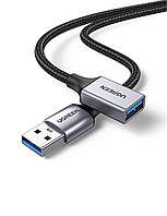 Удлинительный кабель Ugreen USB 3.0 Type A для передачи данных 5 Гбит/с 1 м Черный 10495