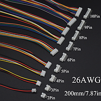 Клемный провод JST-PH 2-10pin (шаг 2.0 мм) разъем папа+мама кабель 20 см