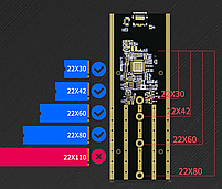 Зовнішня кишеня для M2 SSD NVMe PCIe USB 3.1 Type-C Blueendless PC280Y Original, фото 9