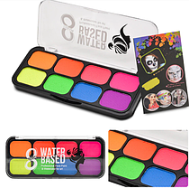 Аквагрим неоновий Papa Kiss 8 кольорів палітра, фото 5