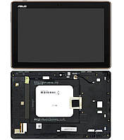 Дисплей для Asus ZenPad 10 Z300M, Z300CNL, Z301ML, Z301MFL, модуль с золотистой рамкой, желтый шлейф, оригинал