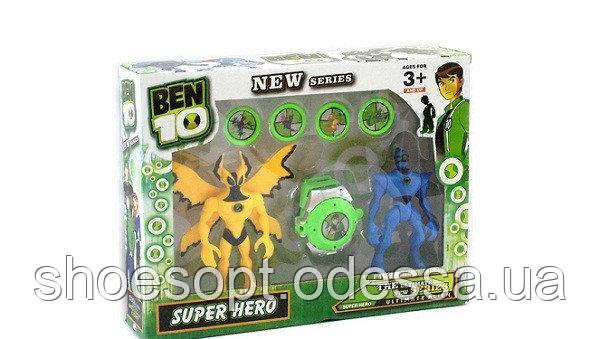 Набор Бен 10 Ben10 Ион, Крылатый, звук, свет, часы, диски - фото 1 - id-p671856775