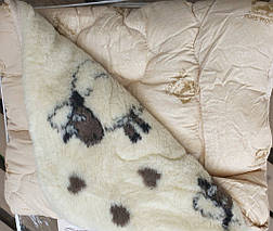 Тепла ковдра з овеча шерсть двоспальна відкрита 175х210, фото 2