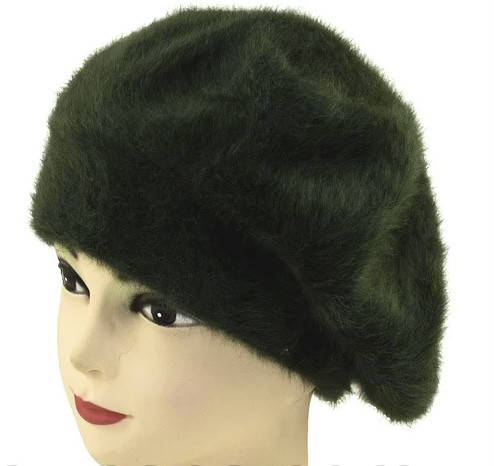 Купить Женский берет из ангоры на ножке зелёный-хаки, цена 442 ₴ — Prom ...