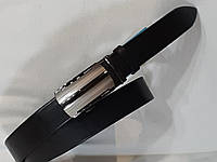 Ремень с автоматической пряжкой брючный TASMA класса УНИСЕКС чёрный из толстой кожи.