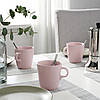 Керамічна чашка IKEA FÄRGKLAR 37 сл світло-рожева матова гуртка ІКЕА ФЕРГКЛАР, фото 4