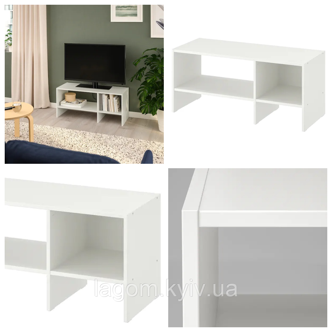 Тумба під телевізор IKEA BAGGEBO 90x35x40 см біла тумбочка ІКЕА БАГГЕБО