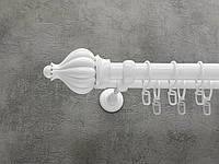 Карниз Quadrum Таджа 160 см двойной Белый открытый 25/19 мм гладкая (кольца с крючками)
