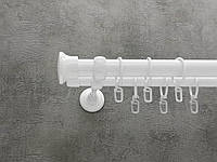 Карниз Quadrum Дуо 200 см двойной Белый открытый 25/19 мм гладкая (кольца с крючками)
