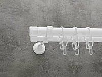 Карниз Quadrum Заглушка 200 см двойной Белый открытый 25/19 мм гладкая (кольца с крючками)