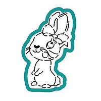 Виїмка + трафарет для пряників Зайчик з бантиком