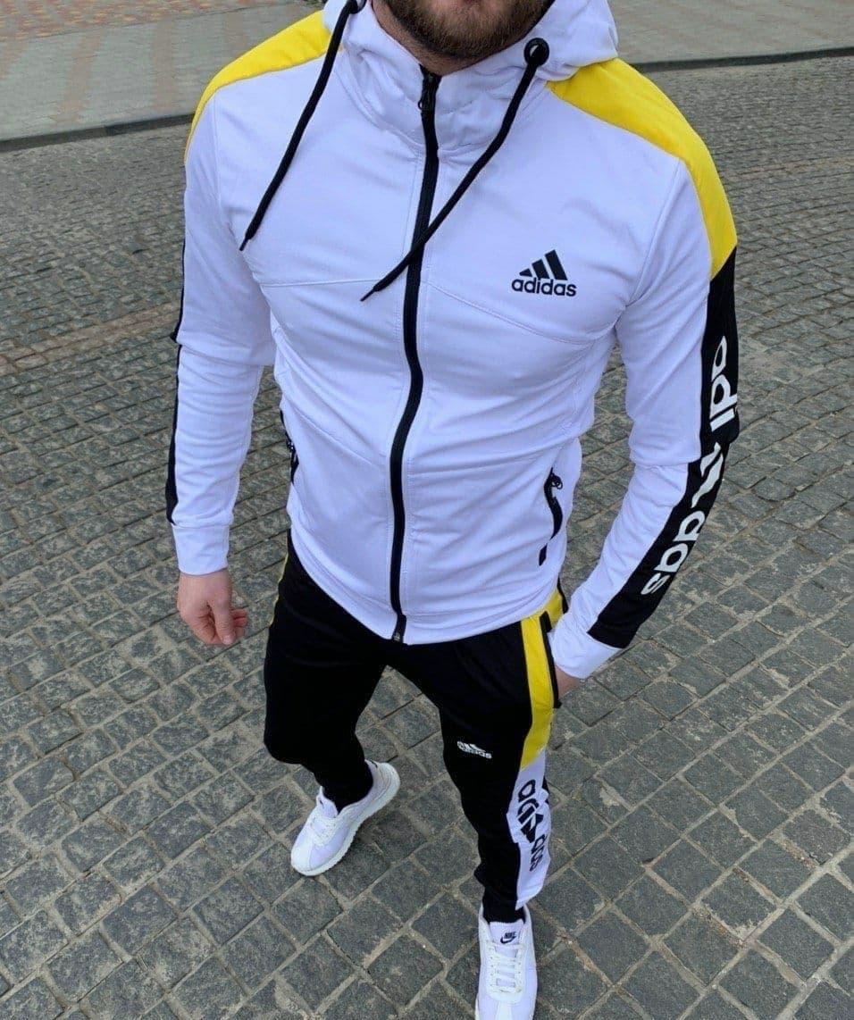 Чоловічий спортивний костюм Adidas, білий Адідас