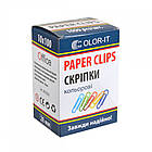 Скріпки кольорові металеві круглі 28мм 100шт/уп арт.CR628, фото 2