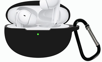 Чохол-накладка DK Silicone Candy Friendly з карабіном для Oppo Enco Free 2 / 2i (black)