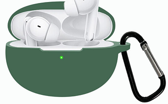 Чохол-накладка DK Silicone Candy Friendly з карабіном для Oppo Enco Free 2 / 2i (green)