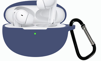 Чохол-накладка DK Silicone Candy Friendly з карабіном для Oppo Enco Free 2 / 2i (dark blue)