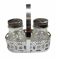 Ємності для солі і перцю BEH-S3 (з підставкою, скло, хромована сталь), арт. 15-3