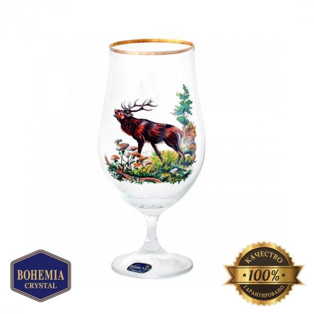 Бокал для пива з малюнком скляний Bohemia "Олень" 550 мл (6434), фото 1