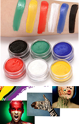 Фарба для боді-арт аквагрим (ціна за 6шт) 10 грам баночка на водній основі