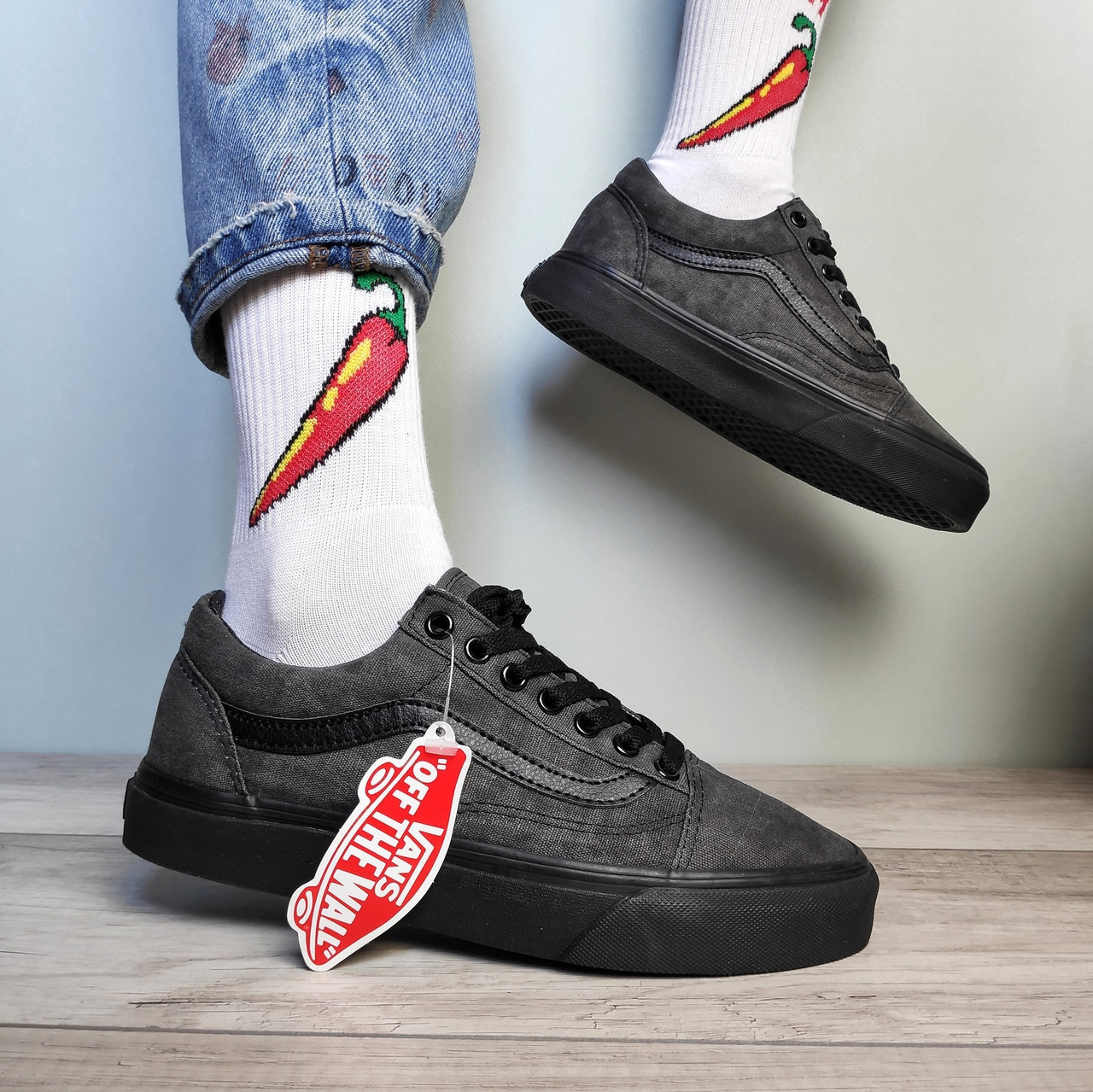 Чоловічі кеди Vans Old Skool взуття Ванс Олд Скул темно-сірі молоді стильні кросівки