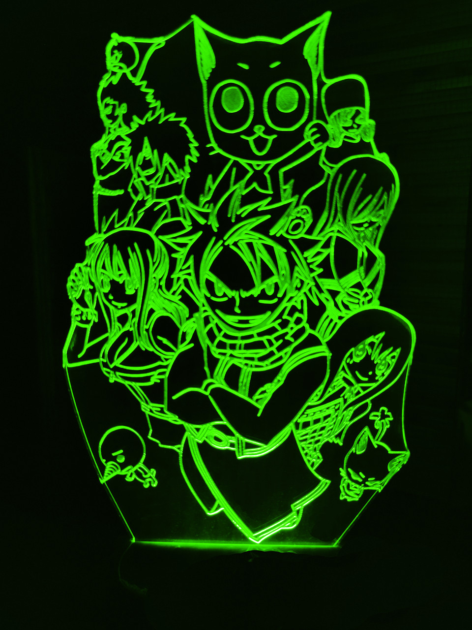 Акриловий світильник-нічник Фейри Тейл (Fairy Tail) зелений tty-n000864
