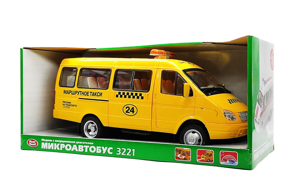 Газель Маршрутне Таксі 3221 жовта 34 см Play smart 9124-E