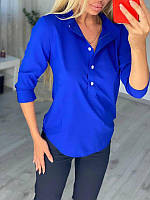 Жіноча класична сорочка в синьому кольорі
