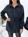 Жіноче кашемірове пальто на кнопках із поясом, фото 2