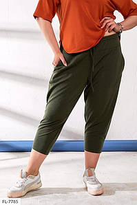 Жіночі бриджі на гумці з кишенями, великий розмір