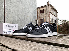 Чоловічі шкіряні кеди кросівки Saucony Jazz Court 70555-1s чорні ОРИГИНАЛ, фото 2