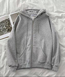 Модне жіноче худо з двонитки на блискавці, з капюшоном