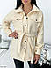 Женское короткое кашемировое пальто на кнопках с поясом, фото 4