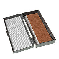 Штатив-контейнер з символом «Biohazard» для транспортування та зберігання предметного скла (на 50 місць)