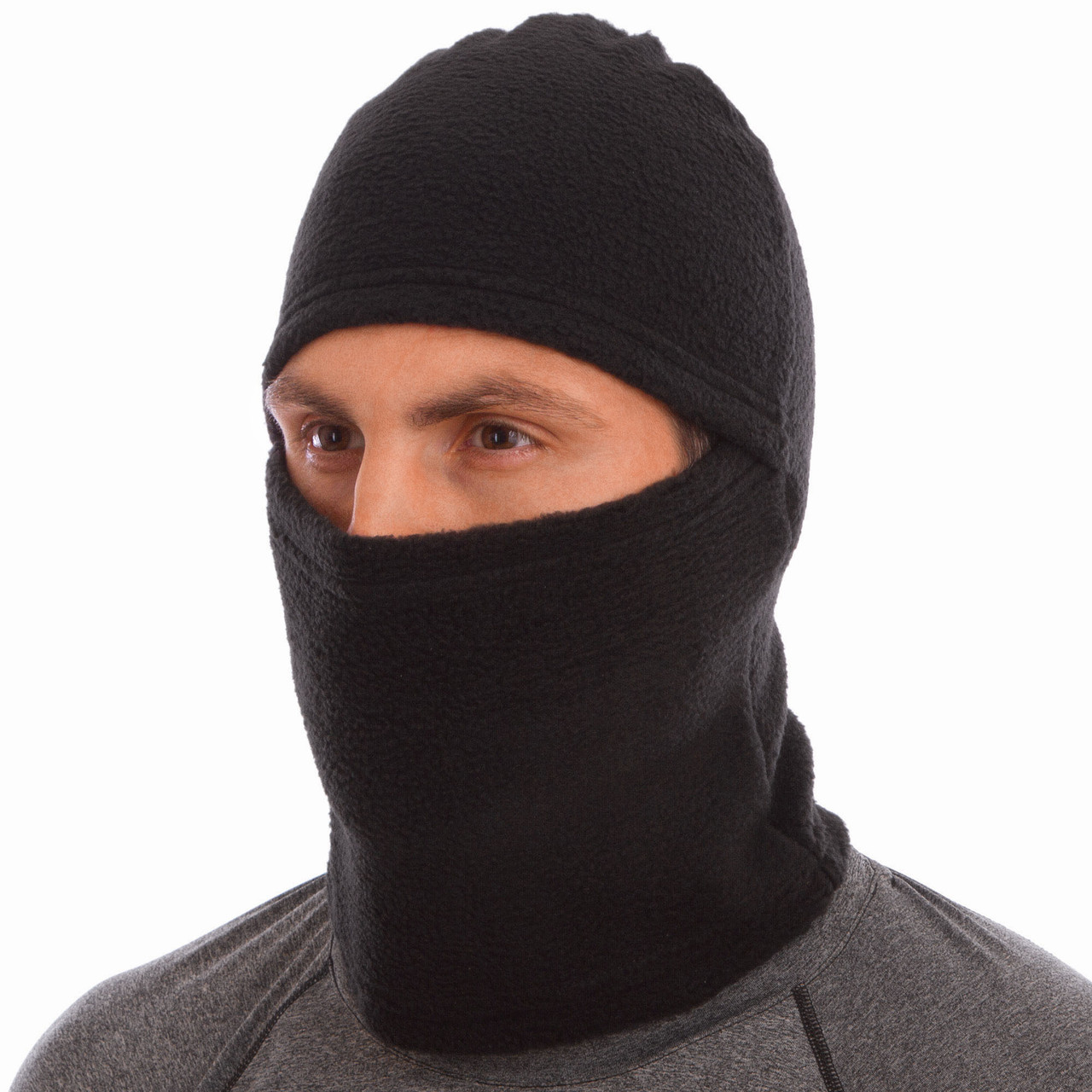 Тепла балаклава зимова флісова для чоловіків жінок лижна шапка на обличчя під шолом SPORT CHOICE Чорна (фліс ч-тон)