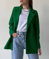 Пиджак женский однотонный свободного кроя Oversize в разных цветах, зеленый