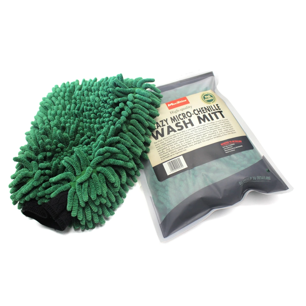 Рукавиця синельная для мийки авто - MaxShine Micro Chenille Wash Mitt зелений (1120003G), фото 1