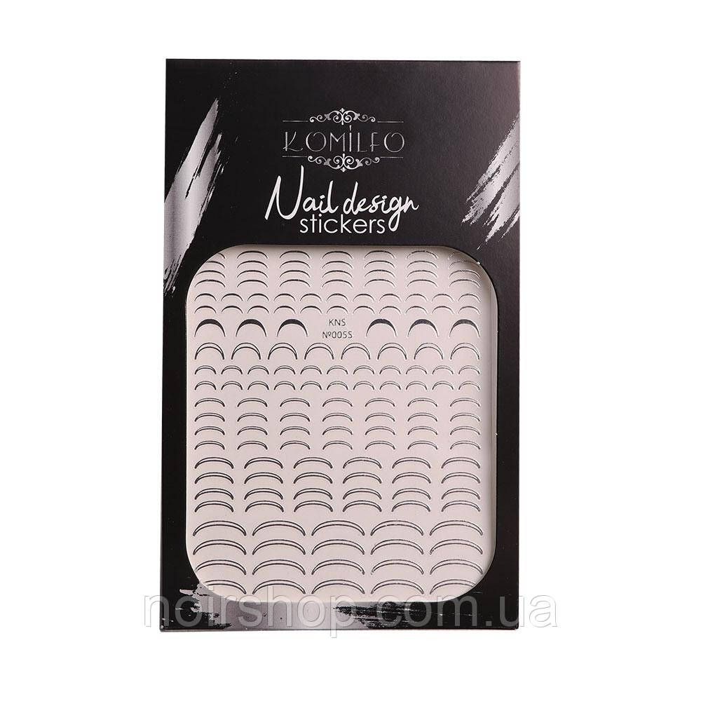 Komilfo Nail Design Sticker NoKNS-005S срібний