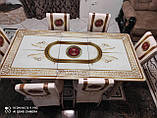 Яскравий кухонний обідній комплект 4 стільці і стіл розкладний з гартованого скла 110*70см Туреччина, фото 2